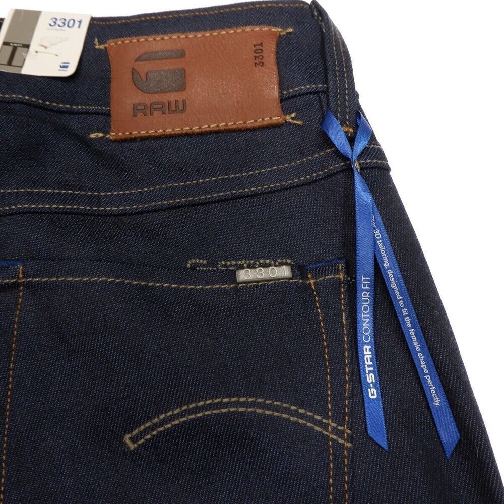 G Star Raw Contour Skinny Jeans Size 24 Womens 3301 Blue Denim Measures 24 x 31 - Picture 10 of 13